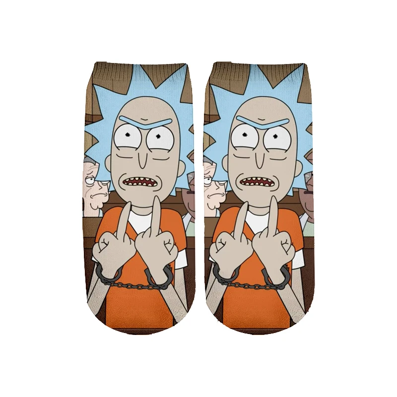 Новейшие Rick and Morty 3D печатных мультфильм милые короткие носки для мужчин женщин harajuku корейские носки RS-009 - Цвет: 21