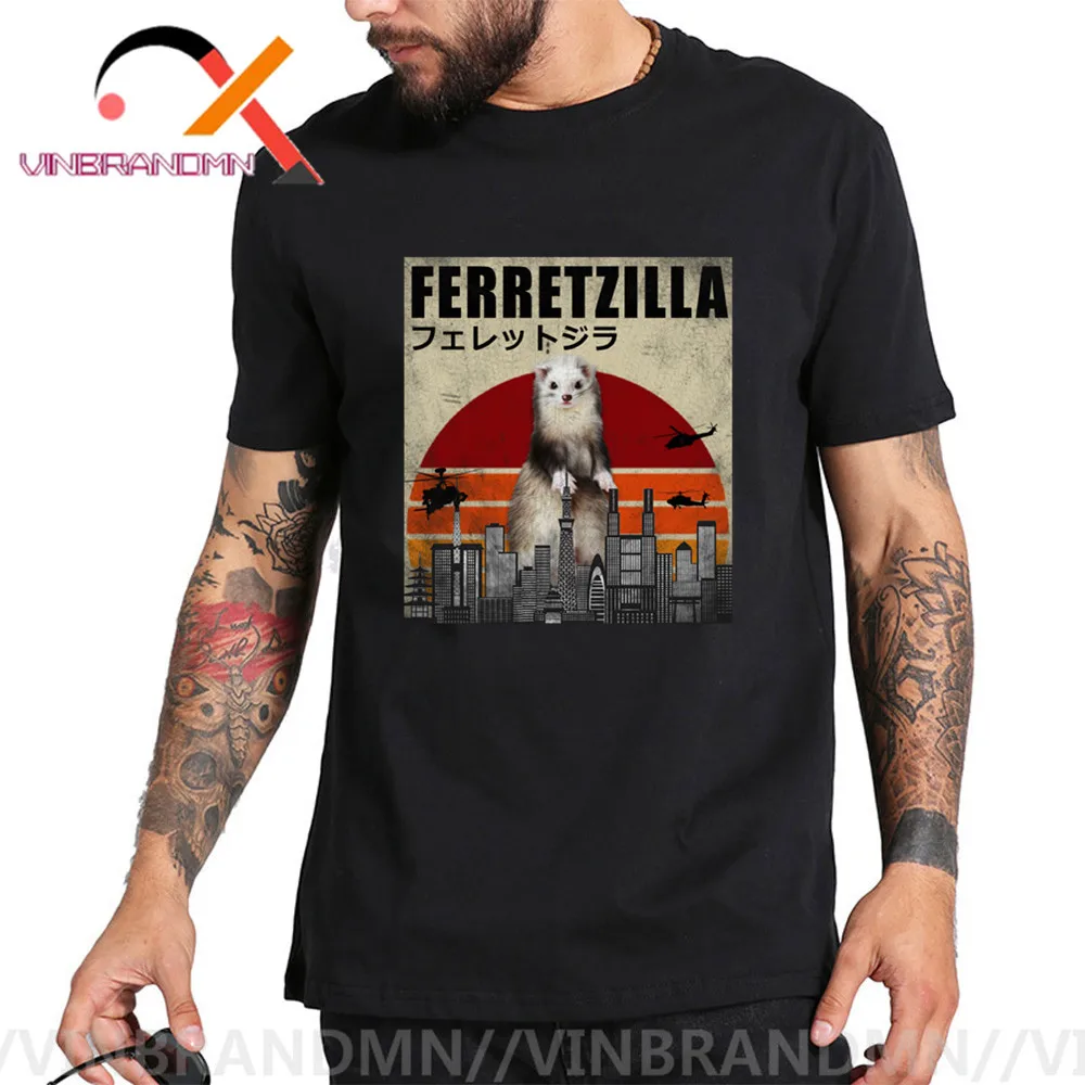 Лидер продаж забавные мужские футболки Ferretzilla футболка с хорьком подарок для