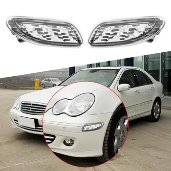 

VODOOL 2pcs Car LED Side Marker Light In Bumper Turn Signal Indicator Light Side Lamp With Bulb For Mercedes Benz C Class W203