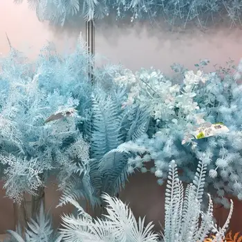 

Blue Artificial Flowers Plants Wedding Design Decoration Party Plastic Flowers Arrangement Festival Fake Plants