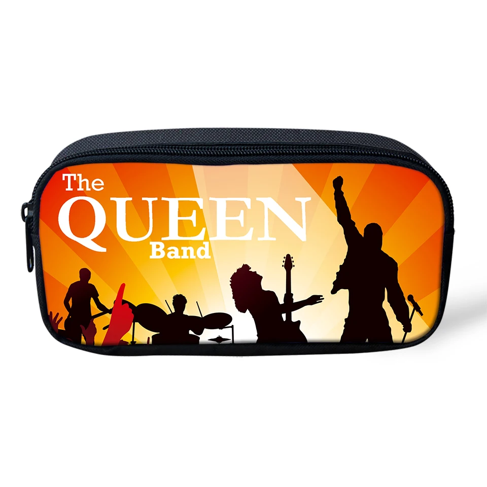 HaoYun Fashion Pencil Case Queen Band Printing Primary Students Pen Bags Cool Band Designer Women's Travel Organise Beauticans