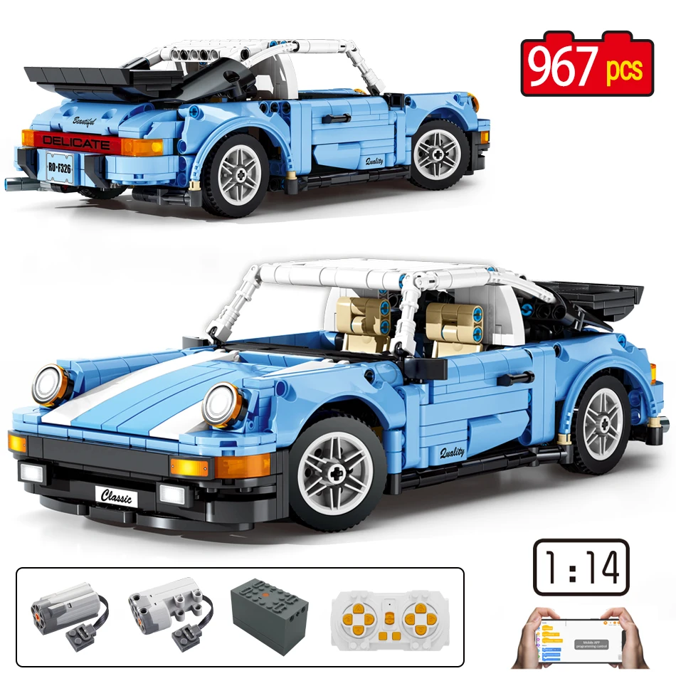 957pcs City Technical Remote Control Supercar Racing Car Building Blocks APP Programming Sports Vehicle Bricks Toys For Kids | Игрушки и