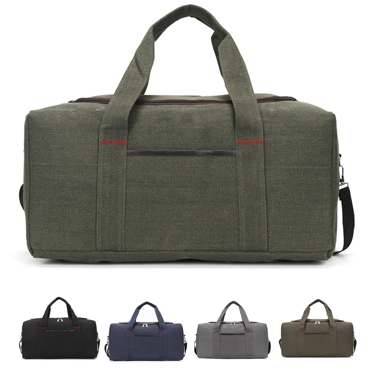 

2020 Fashion Army Green Women Luggage Travel Bag Quality Canvas Handbag Large Capacity Clothes Weekend Bag Male Portable Gym Bag