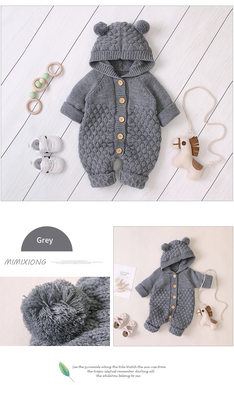 Newborn Rompers Baby Kid Winter Clothes Girl Boy Knitted Crochet Romper Cartoon Bear Jumpsuit Toddler Sweater Children Playsuit