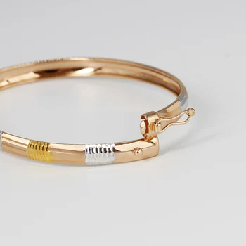 

5Gram 18k solid gold Bracelet for women or men real gold jewelry Wide face bracelet 3 colors
