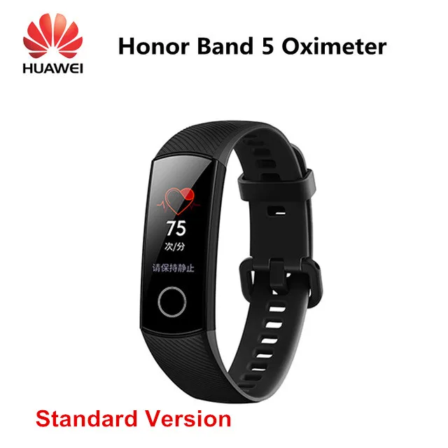 huawei Honor Band 5, версия NFC, сенсорный экран, смарт-браслет, фитнес-трекер, пульсометр, уровень кислорода в крови, смарт-браслет Honor Band 5 - Цвет: Black