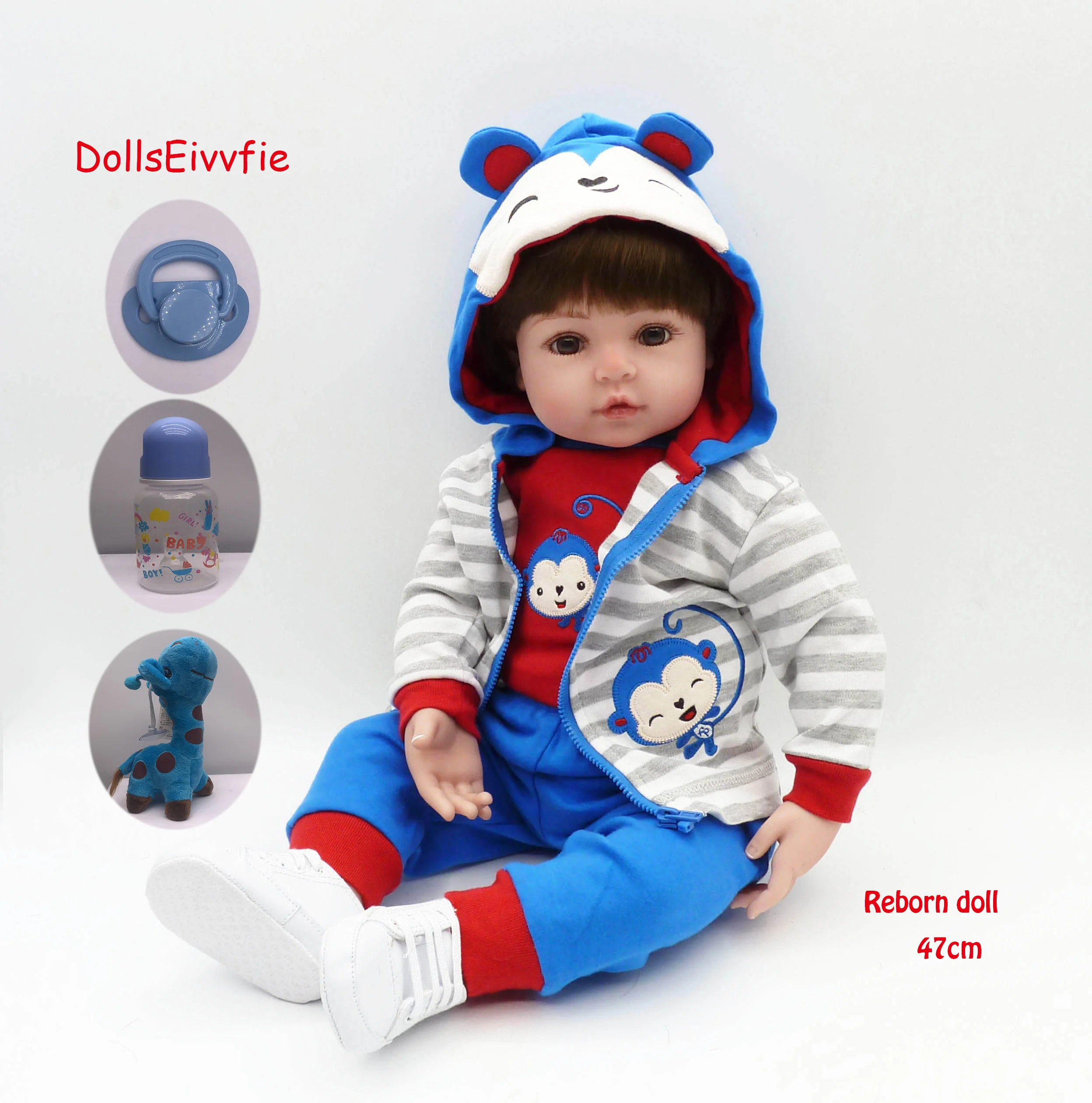 47 см детские игрушки куклы Мягкие силиконовые виниловые Bebe Menina Reborne Menino домик