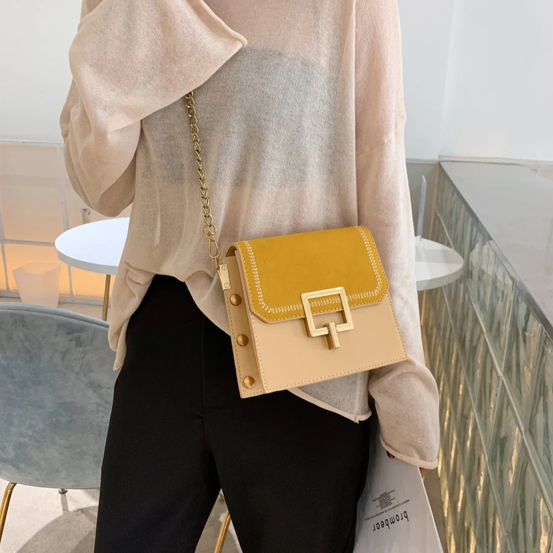 

Vintage Scrub Leather Crossbody Bags For Women 2019 Small Rivet Shoulder Messenger Bag Lady Purses Phone Bag Luxury Handbags