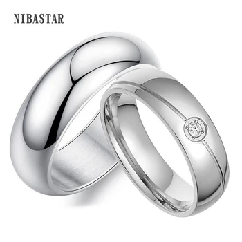 

Custom Name For Couple Ring Christmas Gift Stainless Steeel Wedding Engagement Plain Rings For Men Women Promise Jewelry