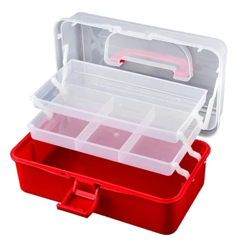 

3-Layer Foldable Transparent Jewelry Box Food Container Folding Makeup Organizer Storage Box