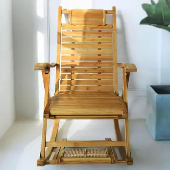 

Bamboo Reclining Chair, Folding Rocking Chair, Balcony, Family Recreational Chair, Lazy Person, Sunshine, Old Man's Backrest, Re