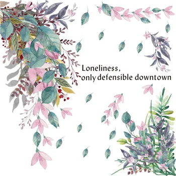 

Green Leaves Vine DIY Wall Sticker Pastorl Style Children Room Kitchen Tile Decorative Sticker Fridge Decals Window Sticker