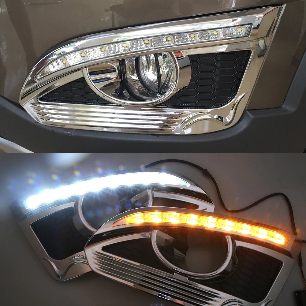 Автомобильный мигающий 1 комплект для Chevrolet Captiva желтый сигнал поворота автомобиля DRL лампа водонепроницаемый 12 В Светодиодный дневной ходовой светильник
