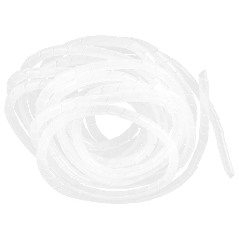 10mm x 6M Helical Hose Tape Wrapping Band Cable Zipper White Organizer