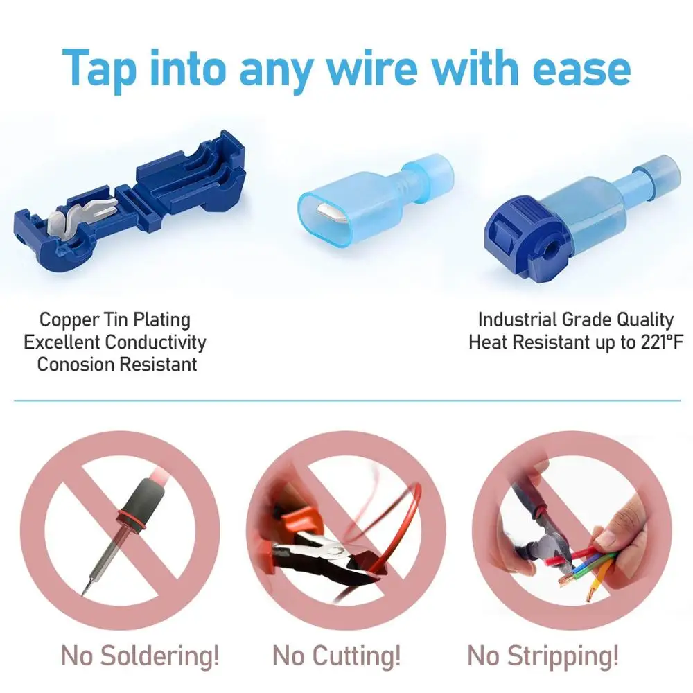 50Pcs Quick Electrical Cable Connectors Snap Splice Lock Wire Terminal 25set 50Pcs Quick Electrical Cable Connectors Snap Splice Lock Wire Terminal 25set