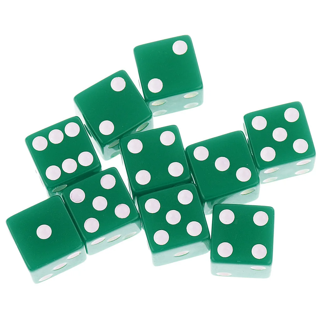 10pcs 6 Sided Dices D6 Digital Dice Party Gaming Dice D&D RPG Board Game Toy