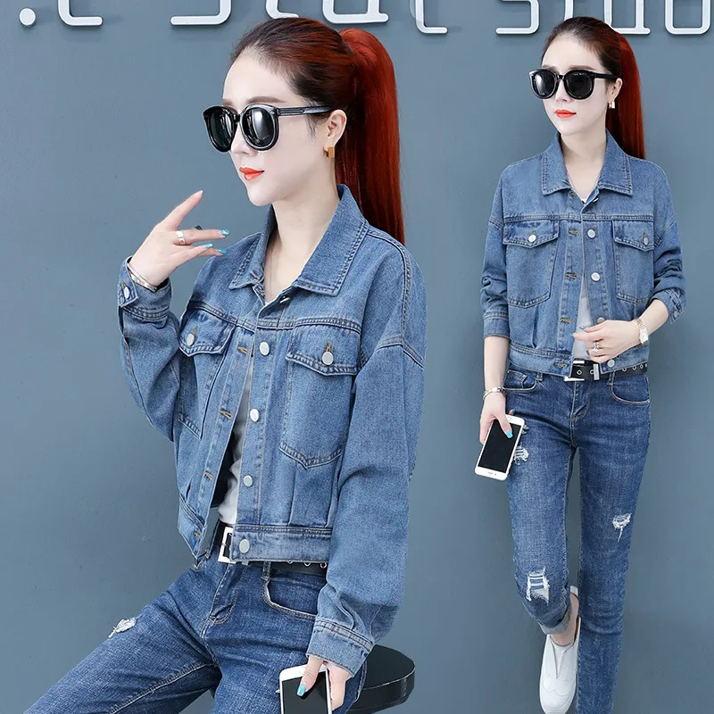 

Jeans Coat Female Autumn 2019 New Style Loose-Fit Korean-style Short Jacket Short-height Autumn Cowboy Clothing