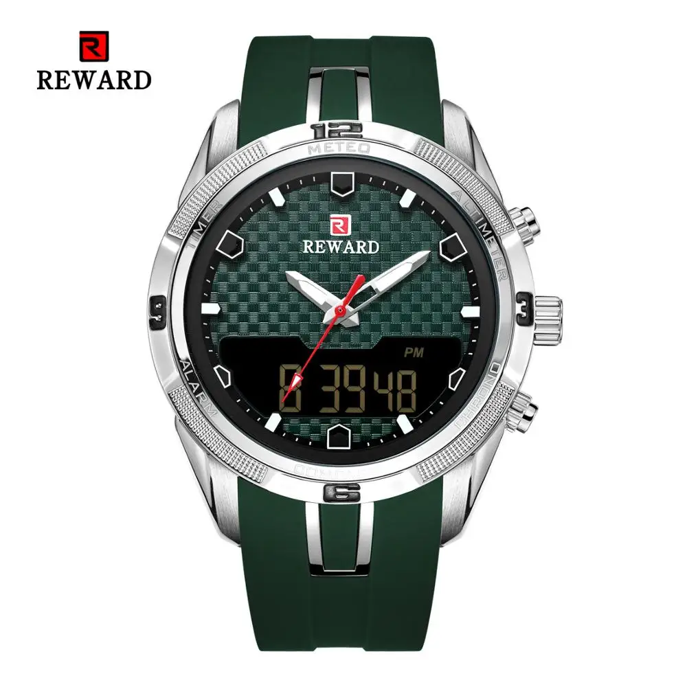 

Relojes Para Hombre REWARD Fashion Brand Waterproof Watches Luminous Brand Luxury Quartz Wristwatches Dual Display Male Clock