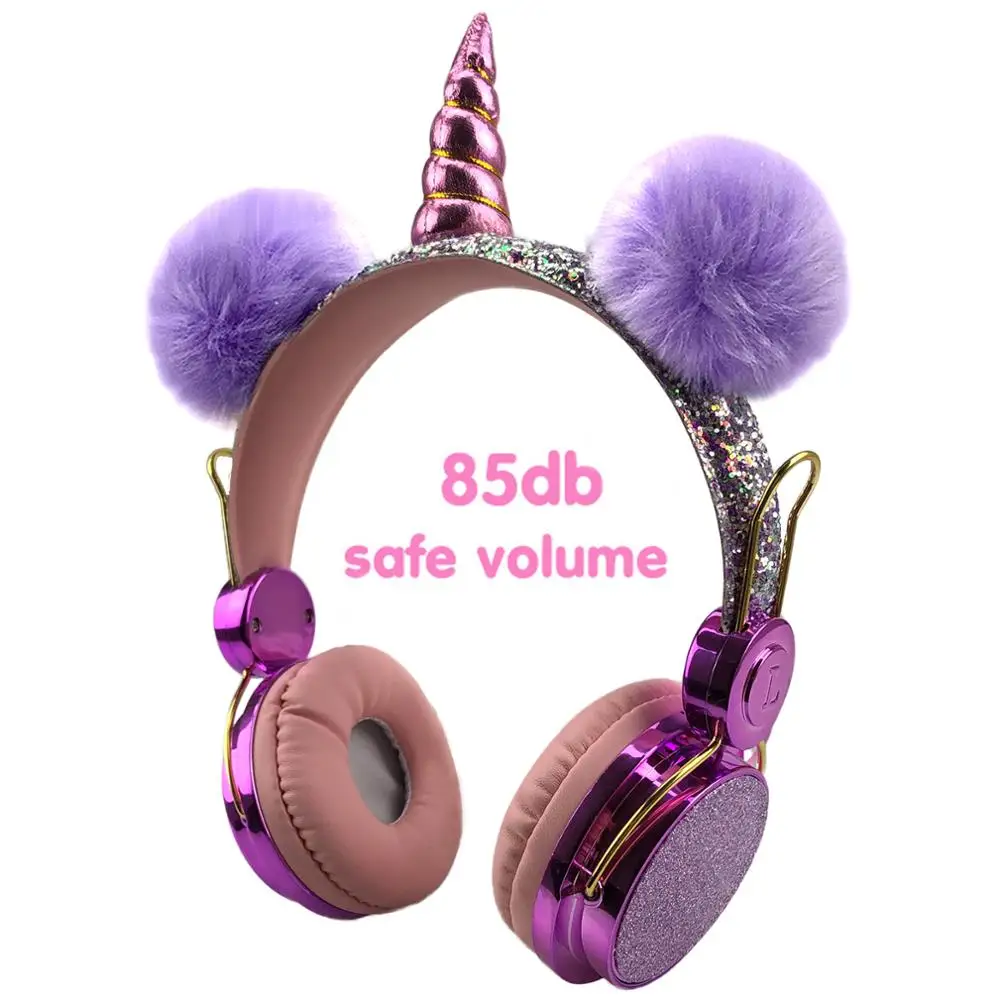 Bluetooth 5 0 Cute Unicorns kids Headphone for Computer Mobile Phone Music Stereo Earphone Gaming Headset Girls Daughters Gift