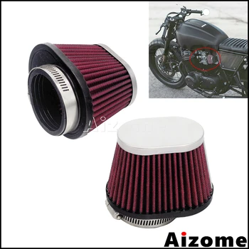

Universal Motorcycle 48mm 52mm Air Cleaner Oval Pod Filter For Honda Yamaha Kawasaki Suzuki Cafe Racer CB CG GS Red Air Filter