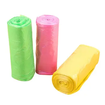 

120 pieces of garbage bags flat mouth storage bag household cleaning random color 6 roll garbage bags