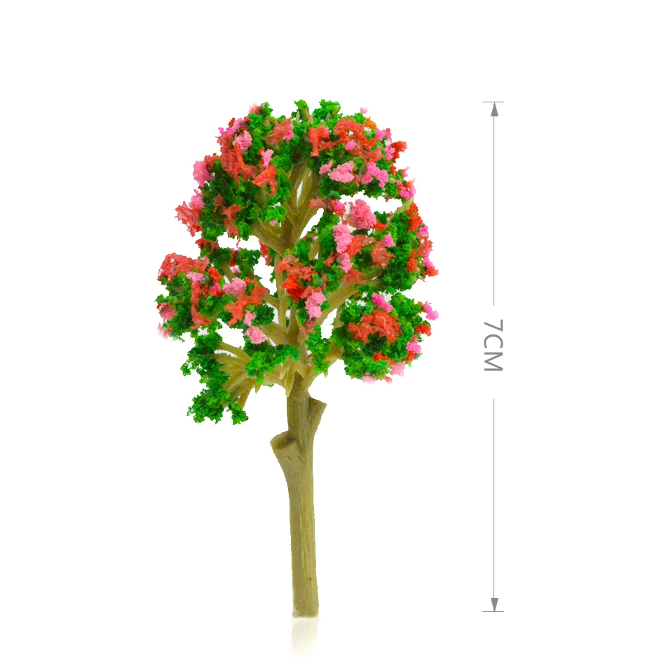 50 шт в наборе два вида 70/68 мм Высота модели Фотофон с цветами деревьями sandtable миниатюрный цветной садовые растения для диорама architecural лес