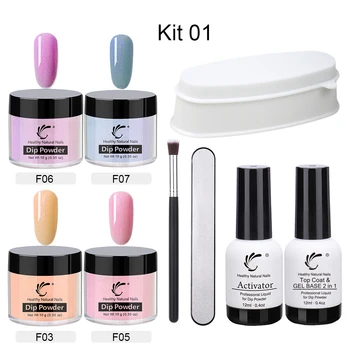 

Nail Dipping Powder Set Starter Kit French Manicure Powder dip tray Dry Without Lamp Cure Natural Dry brush pen dip Manicure