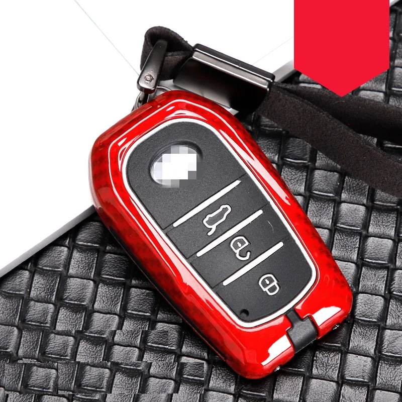 3button CarbonRed Углеродное волокно сплав+ силиконовый автомобильный корпус умного ключа Крышка для Toyota Camry Highlander Prado Crown Land Cruiser Prius Vitz Reiz Prius - Название цвета: 3button CarbonRed