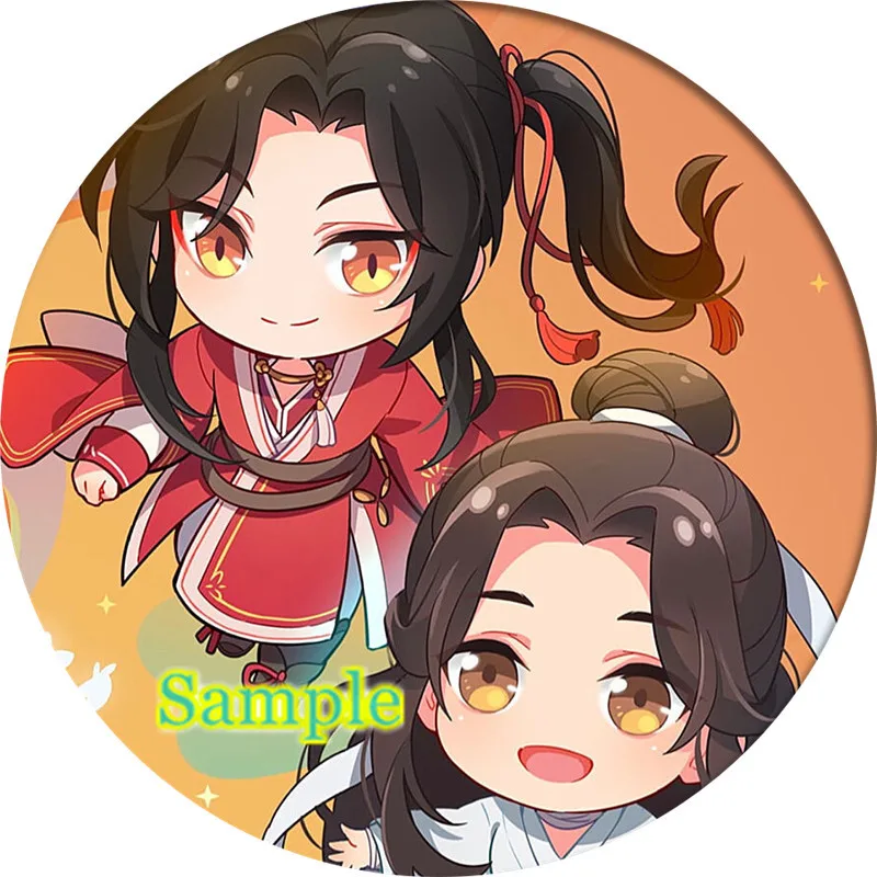 Cartoon tian guan ci fu Hua Cheng Xie Lian Cosplay Badge Brooch Pin Anime Accessories For Clothes Backpack Decoration gift