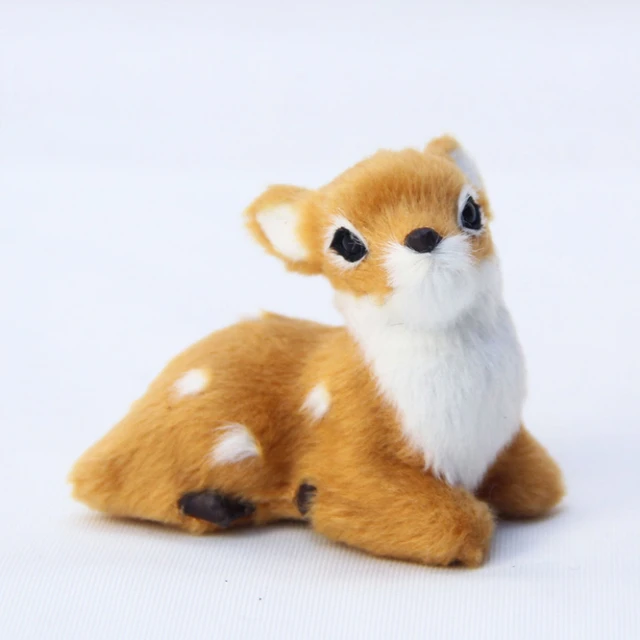 Mini Figurines de cerf en peluche couché, décoration de pâques, pour la  maison, fausse peluche, pour la décoration intérieure de la chambre Kawaii