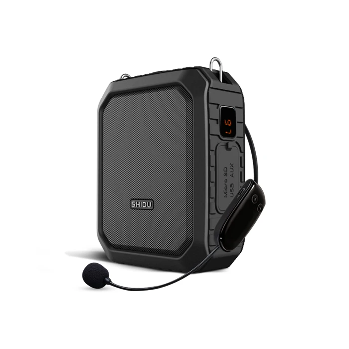 SHIDU-Amplificador de voz inalámbrico portátil para profesores, Altavoz  Bluetooth con micrófono, grabación Echo AUX, batería de 4000mAh, 25W, S28