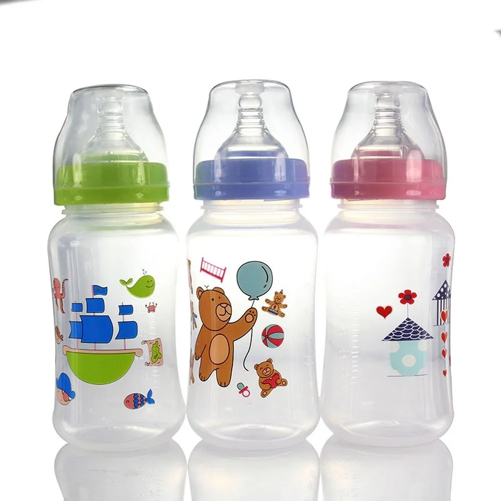 320mL Newborn Children Infant Baby Boy Girl Wide Mouth PP Feeding Bottle Drinking Water Breast-like Feeling