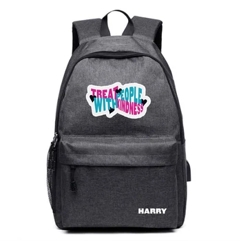 

Fashion Harry Styles Printed Unisex Galaxy Rucksack Casual Blue Backpack Student Oxford Bag USB Charging Computer Bags