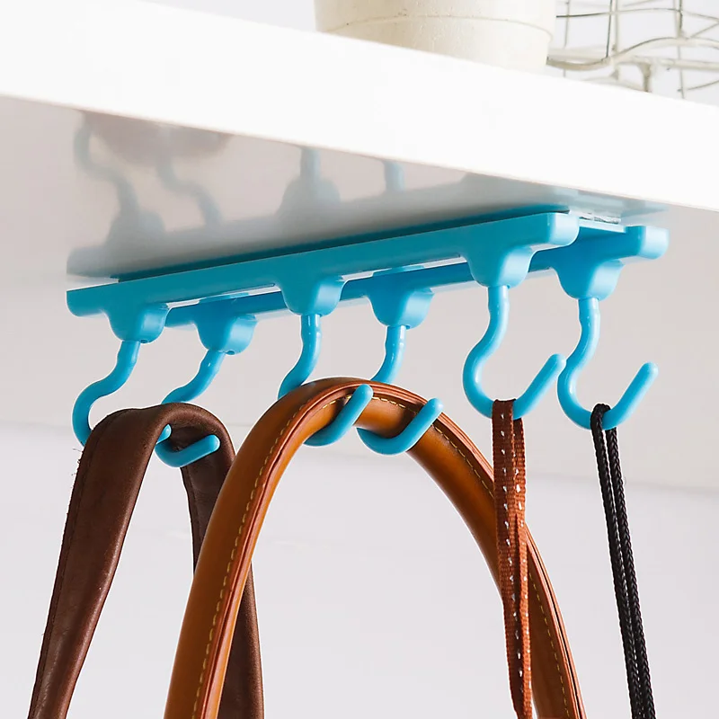 

Hanging Storage Rack with 6 Hooks, Kitchen Organizer, Ceiling Wall Cabinet, Kitchen Cabinet Wall Cabinet Hook Kitchen Utensil
