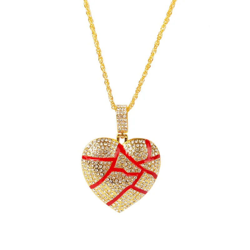 

Collier 2020 Kolye Choker Hip Hop Broken Love Set Auger Necklace Cross Border Hip-hop Personality Couple Pendant Jewelry