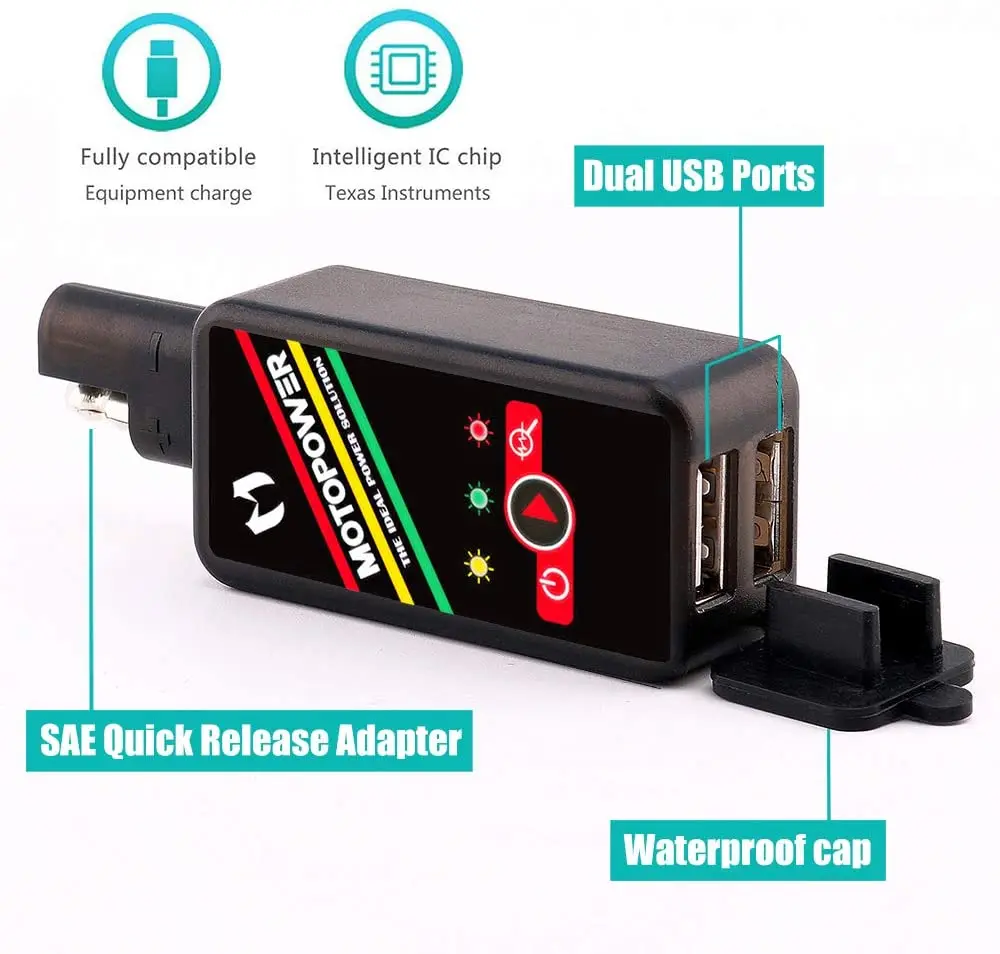 MOTOPOWER   USB , ͸  ġ , SAE to USB , MP0620B 4.2Amp