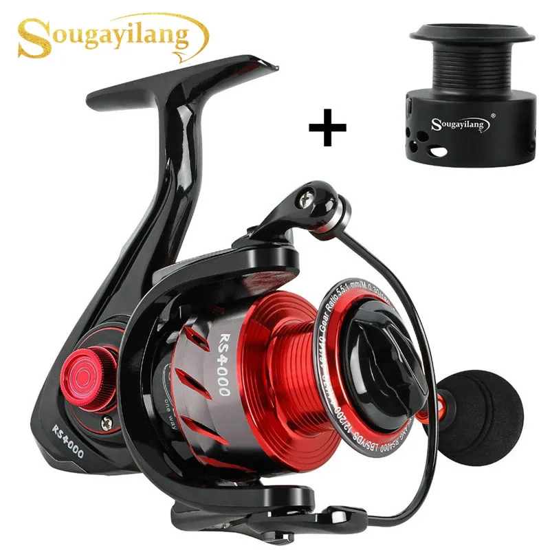 

Sougayilang Spinning Fishing Reel with Spare Spool 13+1BB Carp Fishing Coil Reel Wheel Carbon Collapsible Handle Reel De Pesca