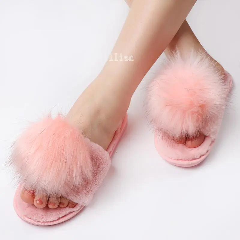 Меховые шлепанцы; зимние женские тапочки; пушистые меховые тапочки ...