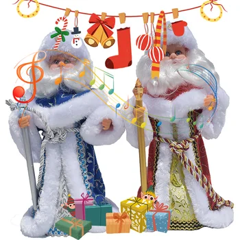

Santa Claus Dolls Standing Christmas Figurine Holiday Decoration Gift For Kids Children Toys Sing And Dance Santa Claus Doll
