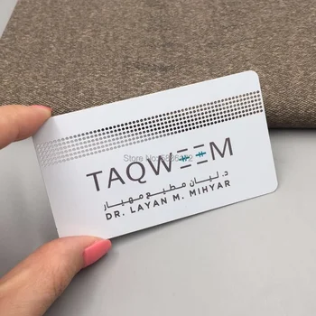 

Luxury White Matte Metal Business Card with custom printing