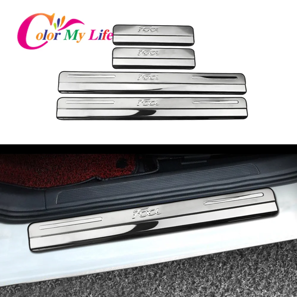

Stainless Steel Car Door Sill Scuff Plate Cover Fit for Ford Focus 2 3 4 MK2 MK3 MK4 2005 - 2018 4Pcs/Set Accessories