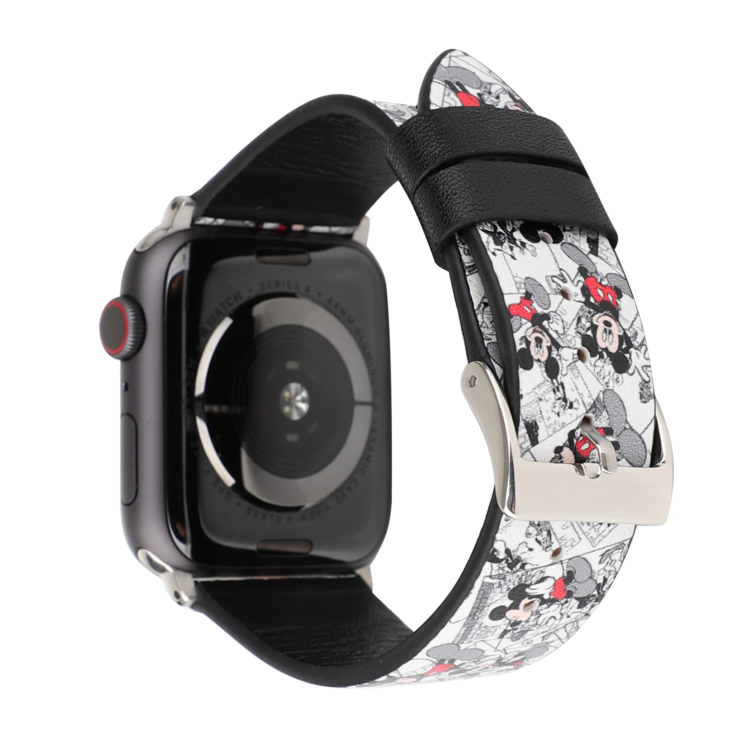 Кожаный ремешок с мультяшным принтом для Apple Watch band 40 мм 44 мм браслет с подвеской в виде мыши ремешок для iwatch Series 4 3 2 1 38 мм 42 мм