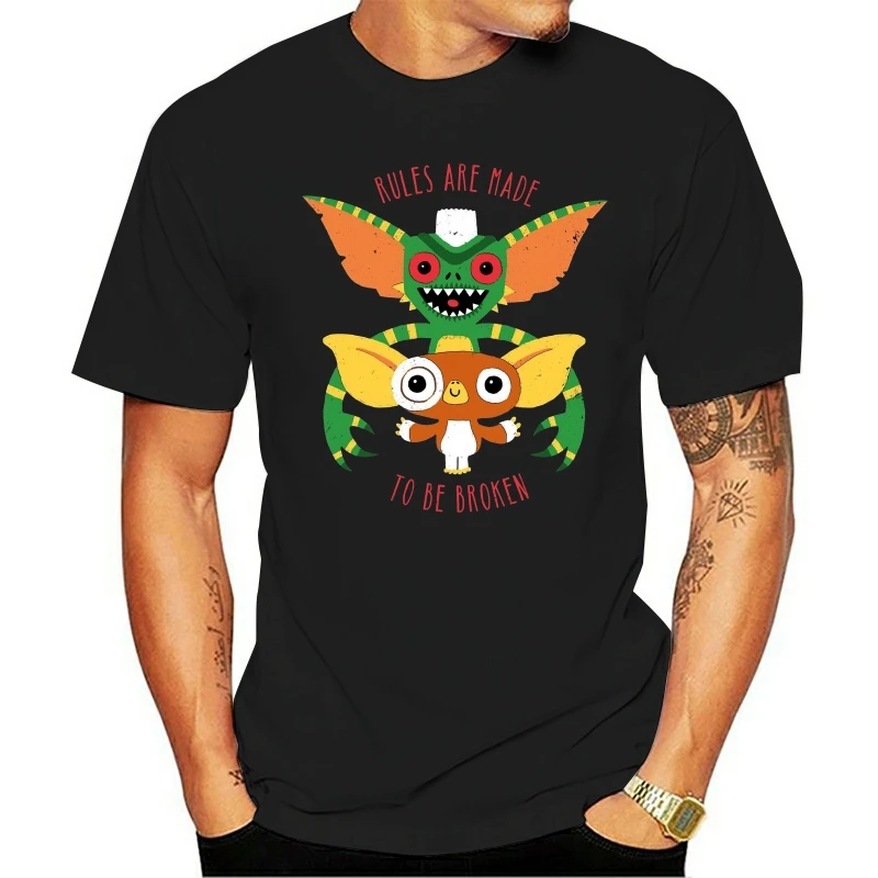 

T Shirt GREMLINS Gizmo Stripe Mogwai Billy Light Water Feed Midnight Mens M-2XL