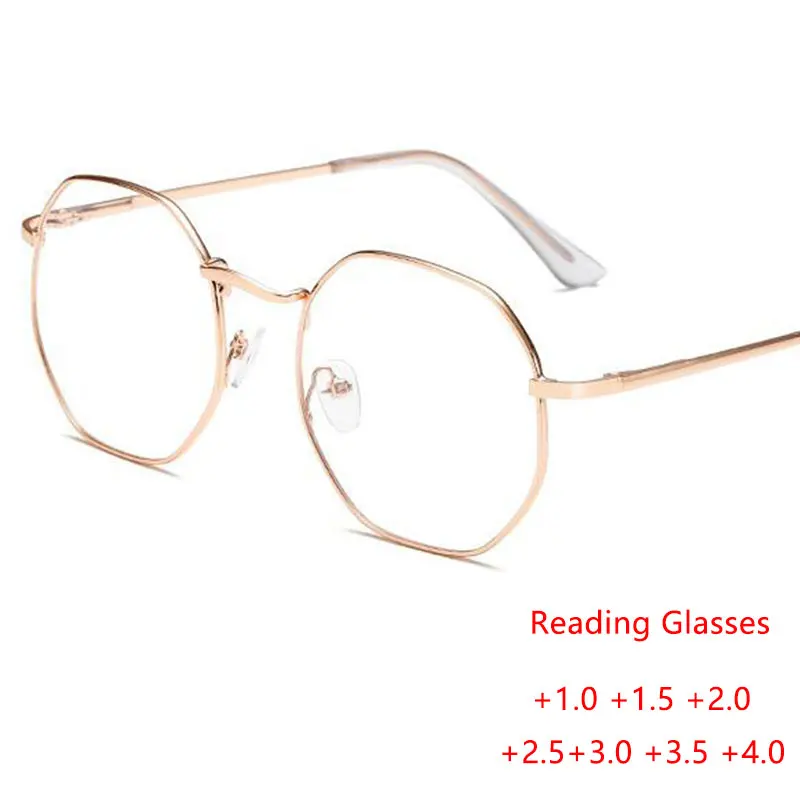 Очки для чтения, новинка, дизайнерские женские очки, оптическая оправа, металлическая круглая оправа для очков, прозрачные линзы, очки+ 1+ 1,5+ 2+ 2,5+ 3