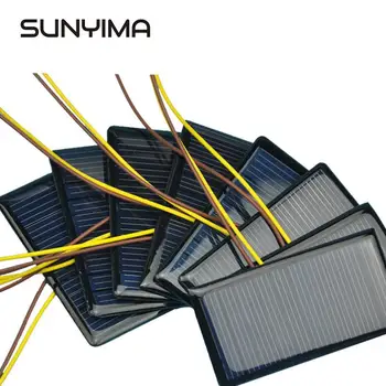 

SUNYIMA 10Pcs 5V 60mA Poly Solar Panels Sun Power 68*37mm Mini Solar Cell Module for DIY Charging Battery Charger
