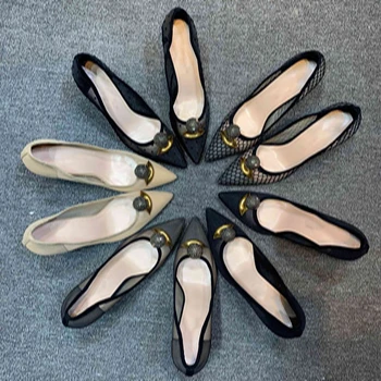 

Luxury Brand Kid Suede Women Pumps Solid Color Shallow Lace Up High Heels Shoes Wedding Party Dress Pumps Size 34-40