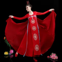 Китайский стиль ханьфу Классический народный танец сказочный костюм Китайский Корейский Национальный костюм для танцев