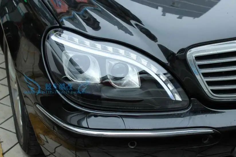 1998~ 2005y автомобильный бампер головной светильник для Mercedes Benz w220 головной светильник S280 S320 S350 S500 S600 светодиодный DRL HID противотуманные фары для W220 фары