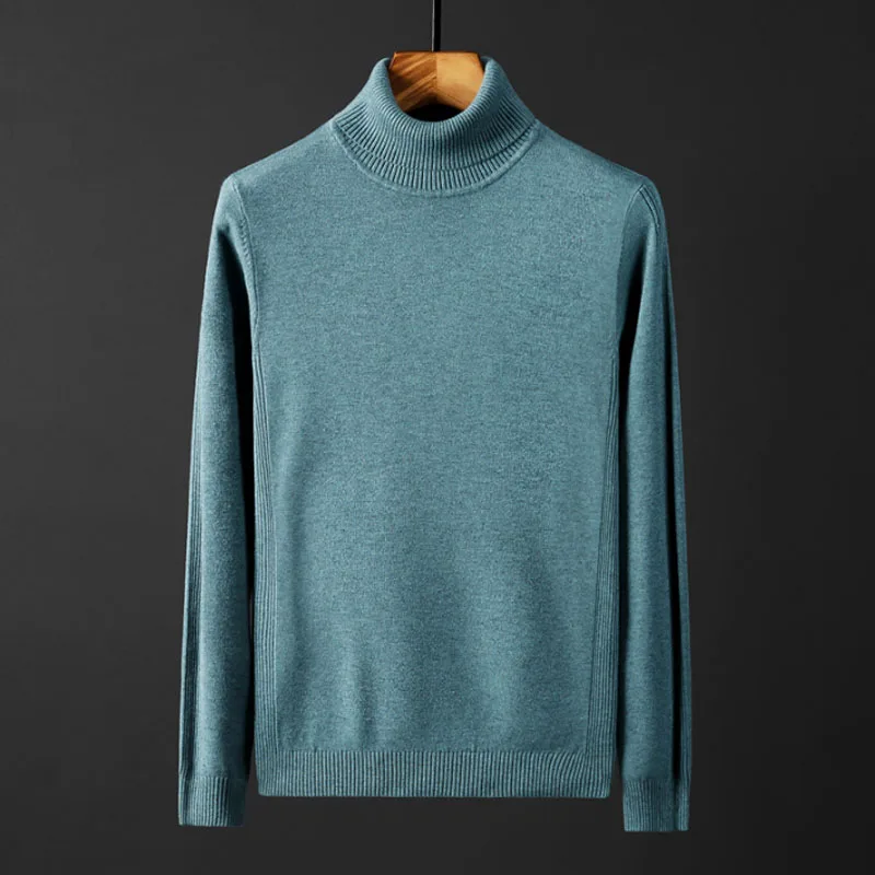 Winter Men's Latest Smart Casual Turtleneck Sweater Warm pullover hand knitted full regular Sleeve Viscose Mock | Мужская одежда