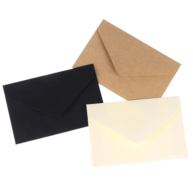 20Pcs/Set Classical Kraft Blank Mini Paper Window Envelopes Wedding Invitation Envelope Gift Envelope